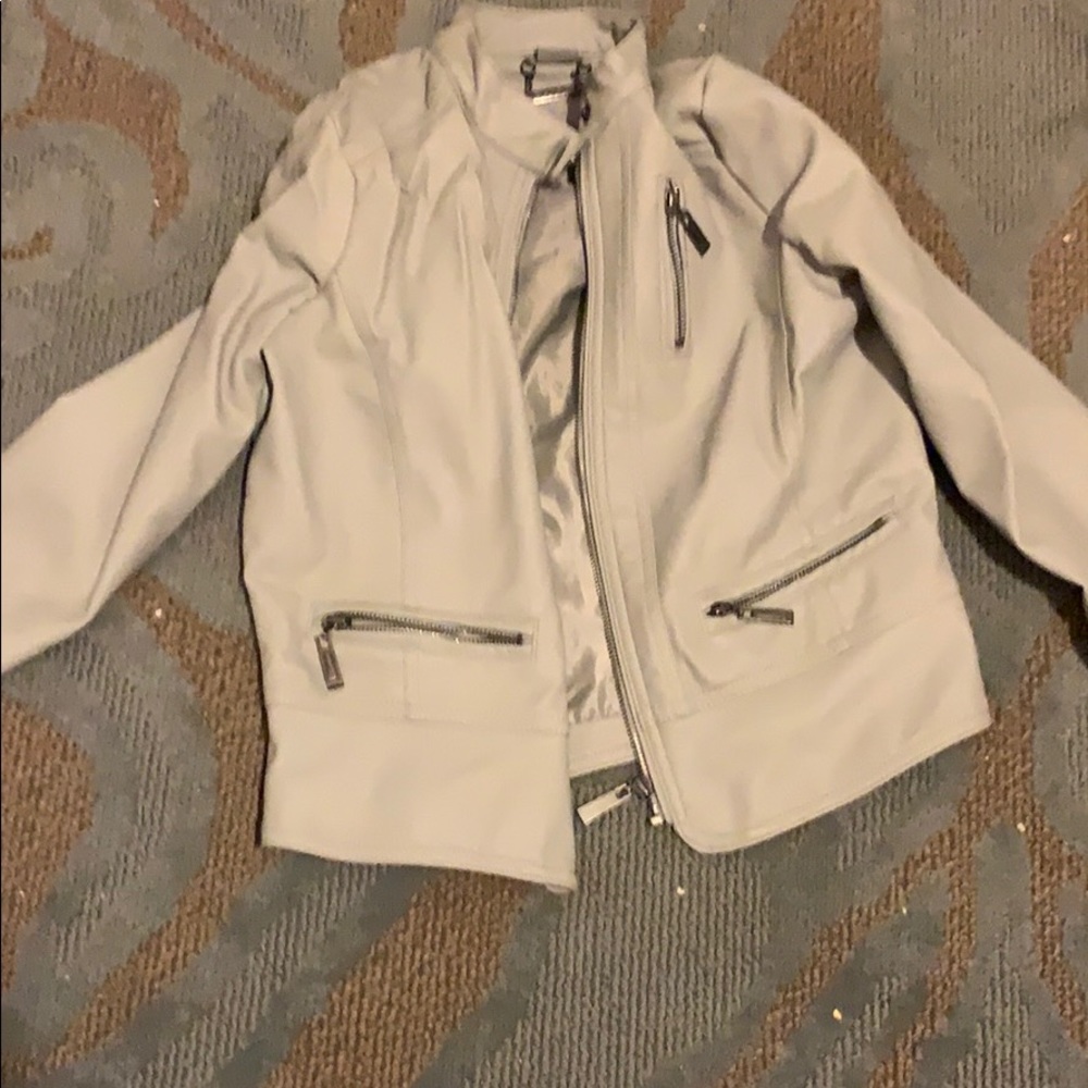 JOUJOU grey leather kids jacket